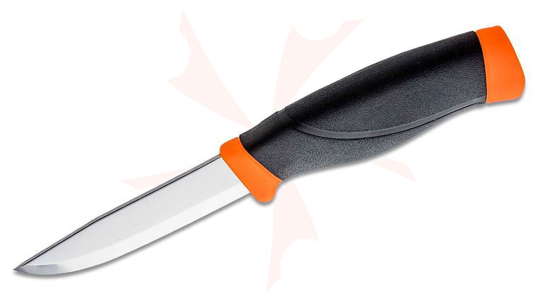 Morakniv Mora of Sweden Heavy-Duty Companion Knife 4.1 inch Carbon Steel Blade, High Visibility Orange/Black Rubber Handle