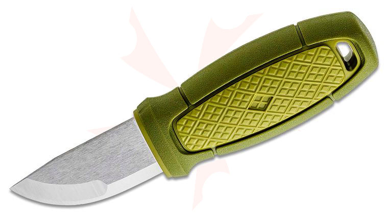 Morakniv Eldris Pocket-Size Fixed 2.2 inch 12C27 Blade, Green Polypropylene Handle, Plastic Sheath