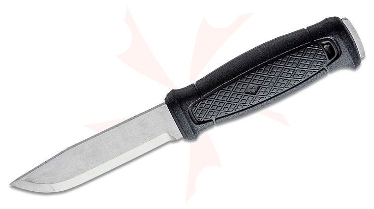 Morakniv Garberg Utility Knife Fixed 4.3 inch 14C28N Blade, Black Polyamide Handle, Leather Sheath