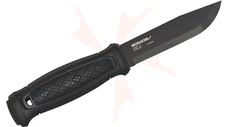Morakniv Garberg Utility Knife Fixed 4.3 inch Black Carbon Steel Blade, Polyamide Handle, Leather Sheath