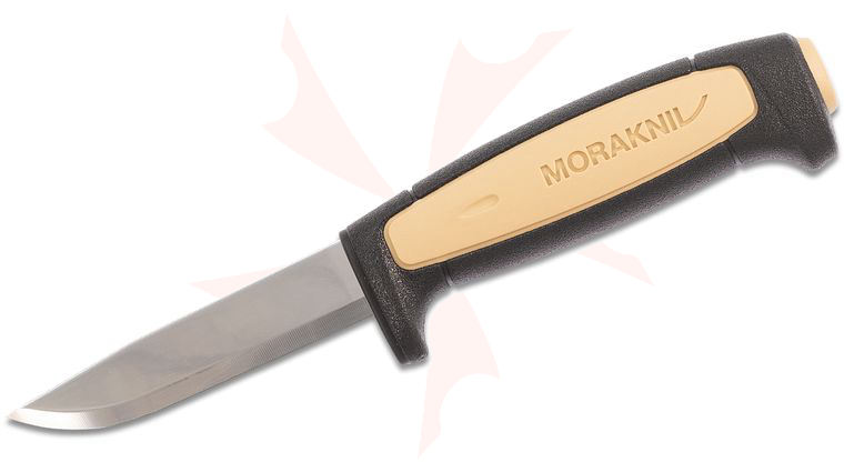 Morakniv Mora of Sweden 2018 Edition Basic 511 Fixed Blade Knife 3.5 inch Polished Carbon Steel Clip Point Blade, Desert Tan/Black Polypropylene Handle, Polymer Sheath