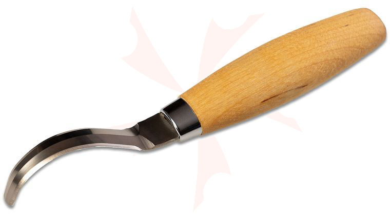 Morakniv Mora of Sweden 163 Double-Edged Hook Knife 2.91 inch 12C27 Stainless Steel Blade, Birch Wood Handle, Vegetable Tanned Leather Sheath