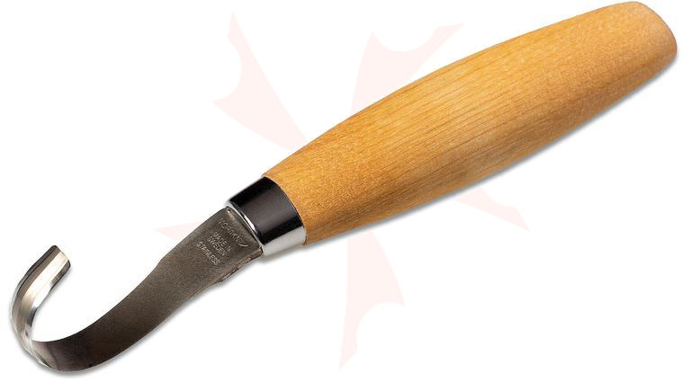 Morakniv Mora of Sweden 162 Double-Edged Hook Knife 2.16 inch 12C27 Stainless Steel Blade, Birch Wood Handle, Vegetable Tanned Leather Sheath