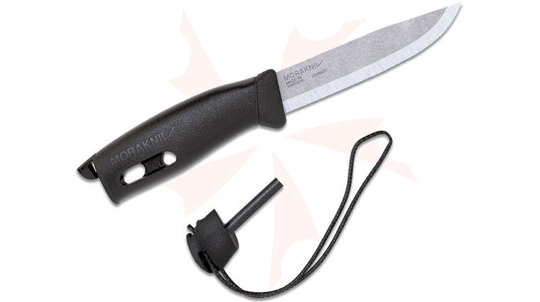 Morakniv Mora of Sweden Companion Spark Fixed Blade Knife 4.1 inch 12C27 Stainless Steel Drop Point, TPE Rubber Handle, Polymer Sheath