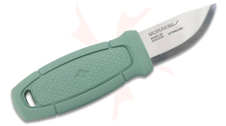 Morakniv Eldris LightDuty Pocket-Size Fixed 2.3 inch Swedish Stainless Steel Blade, Mint Green Polymer Handle, Polymer Sheath
