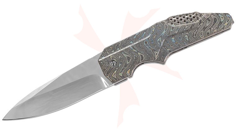 Gustavo GTC Cecchini Custom Commando Flipper Knife 4.0 inch CPM-154 Hand Polished Blade, Integral Milled Zircu-Ti Handle and Clip