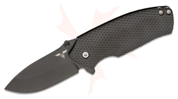 Gingrich Tactical Innovations GTI Delta Lock Flipper Knife 3.25 inch Black Oxide BD1 Blade, Black Titanium Handles