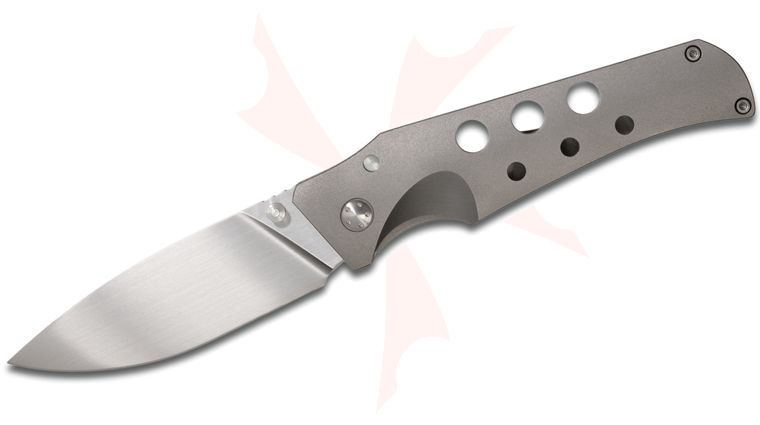 Jason Guthrie Custom Scout Folding Knife 3.25 inch M390 Drop Point Blade, Skeletonized Titanium Handles