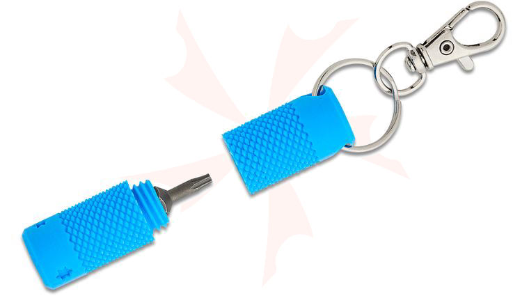 Eric Garza Sky Blue Green 3D Printed Keychain Bit Driver with Wiha T8 Torx Bit and Zipper Pull