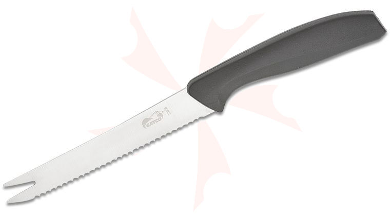 GATCO Everyday Kitchen Utensils Serrated Tomato Knife 8.3 inch Overall, Black Zytel Handle