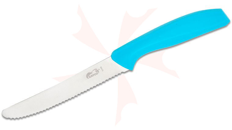 GATCO Everyday Kitchen Utensils Serrated Rounded Steak Knife 8.25 inch Overall, Teal Zytel Handle