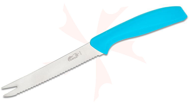 GATCO Everyday Kitchen Utensils Serrated Tomato Knife 8.3 inch Overall, Teal Zytel Handle