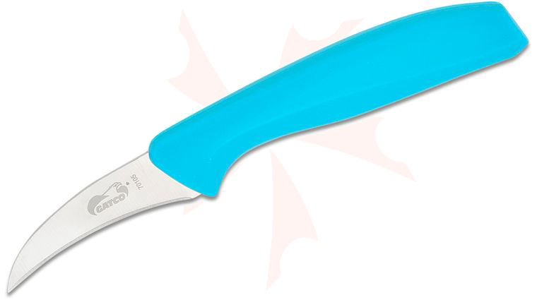 GATCO Everyday Kitchen Utensils Curved Paring Knife 6 inch Overall, Teal Zytel Handle
