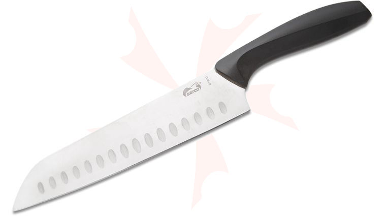GATCO Everyday Kitchen Collection Santoku Knife 12.75 inch Overall, Black Zytel Handle