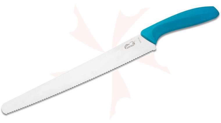 GATCO Everyday Kitchen Collection Bread Knife 14.25 inch Overall, Teal Zytel Handle