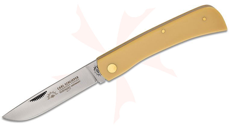 German Eye Sodbuster 4.5 inch Closed Yellow Celluloid Handles