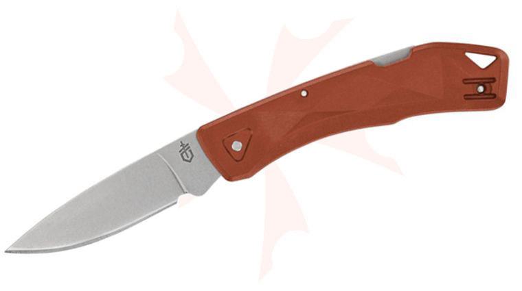 Gerber LST Ultra Lockback Folding Knife 2.7 inch Stonewashed Drop Point Blade, Orange GFN Handles