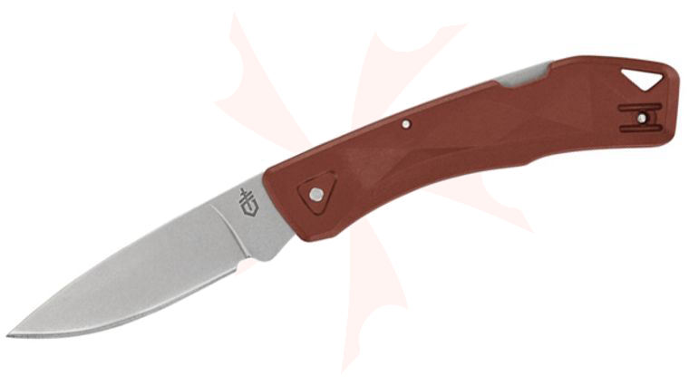 Gerber LST Ultra Lockback Folding Knife 2.7 inch Stonewashed Drop Point Blade, Drab Red GFN Handles