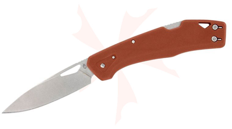Gerber LST Clip Lockback Folding Knife 2.5 inch Stonewashed Clip Point Blade, Burnt Orange GFN Handles
