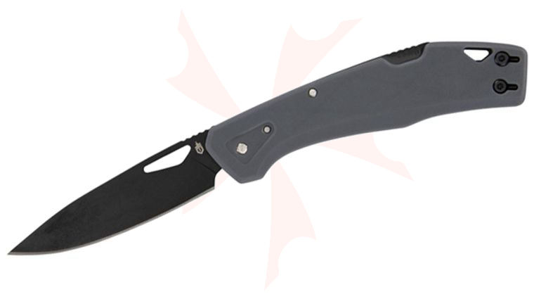 Gerber LST Clip Lockback Folding Knife 2.5 inch Black Clip Point Blade, Gray GFN Handles