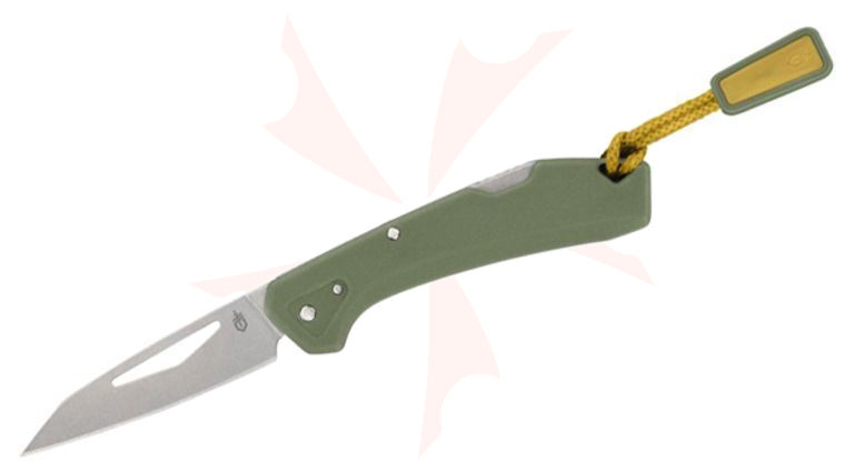Gerber LST Mini Lockback Folding Knife 1.9 inch Stonewashed Modified Wharncliffe Blade, Lichen Green GFN Handles