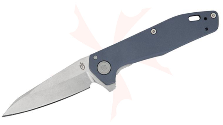 Gerber Fastball Liner Lock Flipper Knife 3 inch CPM-MagnaCut Stonewashed Wharncliffe Blade, Blue Aluminum Handles