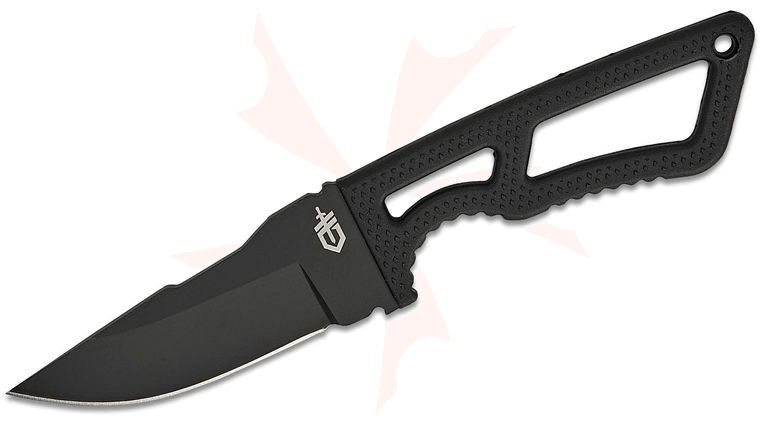 Gerber Ghostrike Fixed Blade 3.19 inch 420HC Black Clip Point Blade, Rubberized Handles, GFN Modular Sheath
