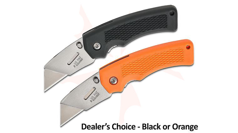 Gerber 2pc Superknife Edge Utility Folding Knife 2-Piece Set 1.1 inch Replaceable Blade, Black and Orange TacHide Handles