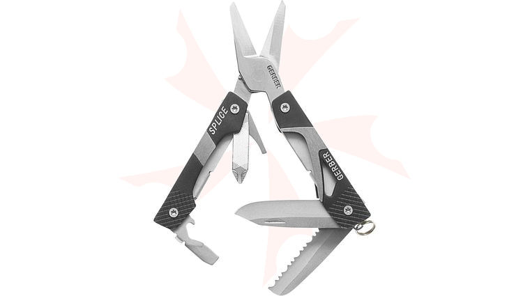 Gerber Splice Keychain Size Scissor Mini Mult-Tool 2.4 inch Closed, Black
