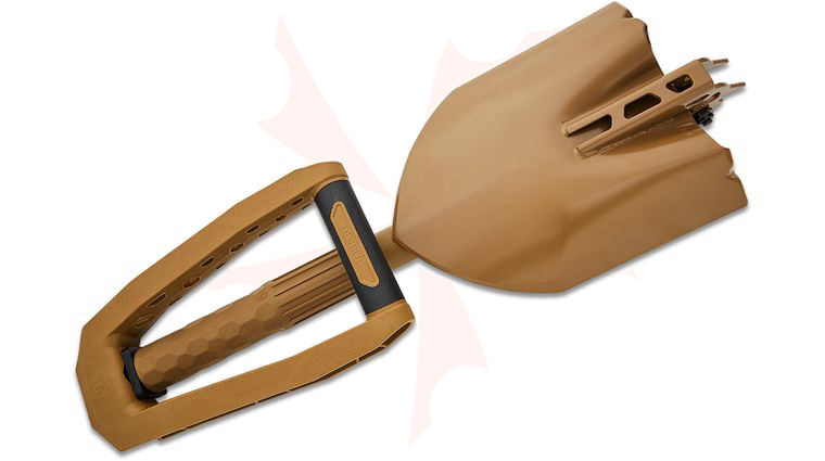 Gerber Dredge Folding Shovel 45.2 inch Overall, GFN Handle w/ Rubber Overmold, Coyote Tan