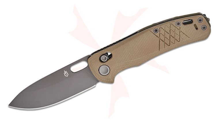 Gerber Scout Pivot Lock Folding Knife 3.19 inch 440A Black Drop Point Blade, Flat Sage Micarta Handles