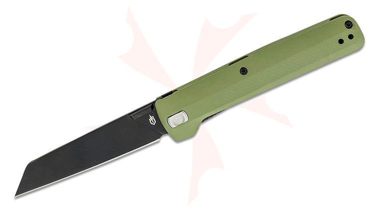 Gerber Pledge Folding Knife 3.7 inch 7Cr17MoV Black Wharncliffe Blade, Lichen Green GRN Handles
