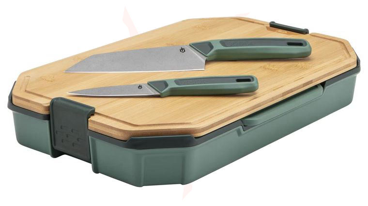 Gerber ComplEAT 5 Piece Cutting Board and Kitchen Knife Set