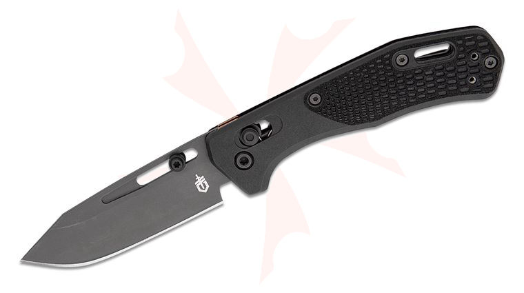 Gerber Assert Pivot Lock Folding Knife 2.98 inch S30V Black Clip Point Blade Blade, Textured Black Handles