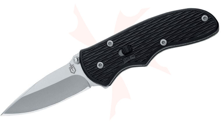 Gerber Mini Fast Draw Assisted Folding Knife 2.1 inch Bead Blast Plain Blade, Black GFN Handles