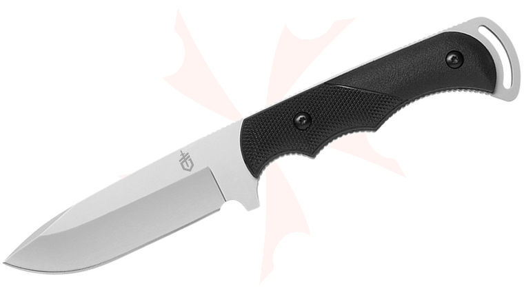 Gerber Freeman Guide Hunting Knife Fixed 4 inch Bead Blast Plain Blade, Black TacHide Handles, Nylon Sheath