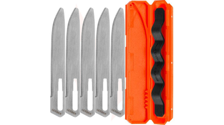 Gerber Vital Big Game Replacement Blades, Blunt Tip, 5 Pack with Carry Case