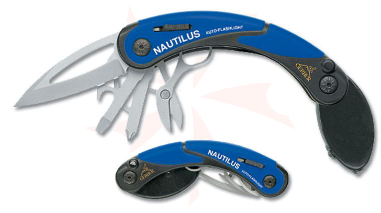 Gerber Nautilus Multitool With LED Light and Scissors, Blade and More