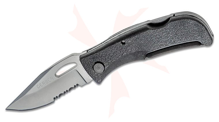 Gerber 06551 E-Z-Out Junior Folding Knife 2-3/8 inch Combo Blade, Zytel Handles