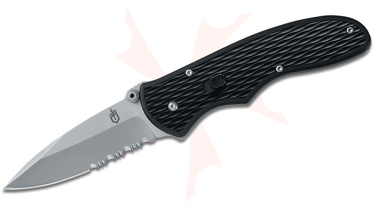 Gerber Fast Draw Assisted Folding Knife 3 inch Bead Blast Combo Blade, Black GFN Handles
