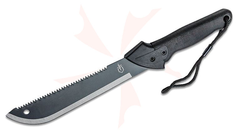 Gerber Gator Machete Jr. Sawback Machete 10.75 inch Blade, Gator Grip Handle, Nylon Sheath