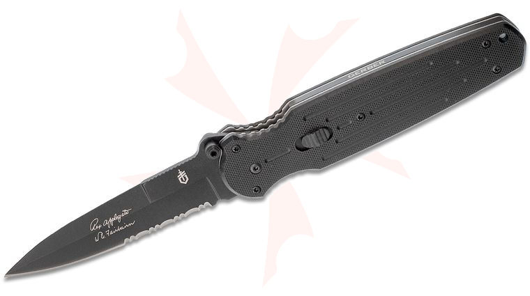 Gerber Applegate-Fairbairn Covert FAST Assisted Folding Knife 3.7 inch Black Combo Blade, Black G10 Handles