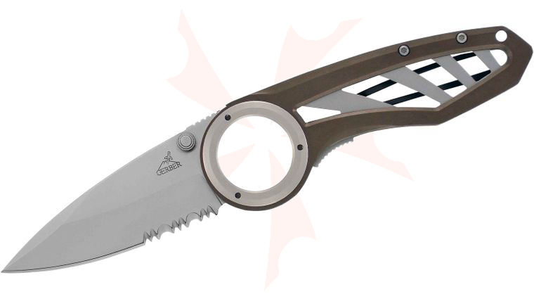 Gerber Remix Liner Lock Folding Knife 2.9 inch Combo Blade, Finger Hole
