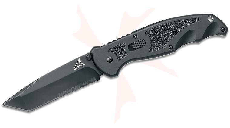 Gerber Answer F.A.S.T. Assisted Folding Knife 3.25 inch Combo Tanto Blade, Anodized Aluminum Handles with Textured Inlays
