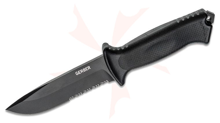 Gerber Prodigy Combat Knife Fixed 4.75 inch Black Combo Blade, GFN Handle, MOLLE Sheath