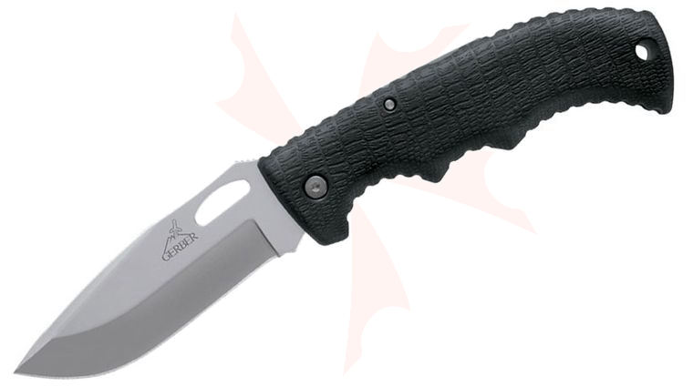 Gerber Gator II Folding Knife 3.62 inch Plain Drop Point Blade, Gator Grip Handle