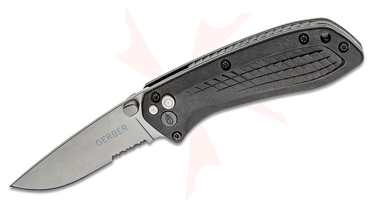 Gerber US-Assist Assisted Folding Knife 3 inch 420HC Glass Bead Combo Blade, Black GFN Handles