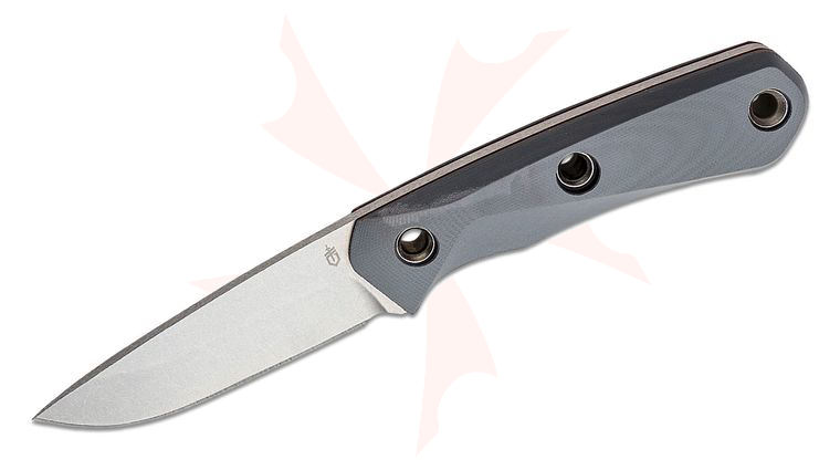 Gerber Reserve Terracraft Fixed Blade Knife 3.9 inch S30V Stonewashed Drop Point Blade, Gray G10 Handles, Leather Sheath