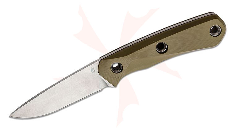 Gerber Reserve Terracraft Fixed Blade Knife 3.9 inch S30V Stonewashed Drop Point Blade, Flat Sage G10 Handles, Leather Sheath