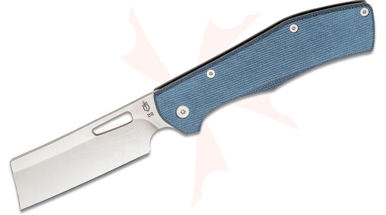 Gerber FlatIron Cleaver Folding Knife 3.6 inch D2 Satin Plain Blade, Micarta and Stainless Steel Handles